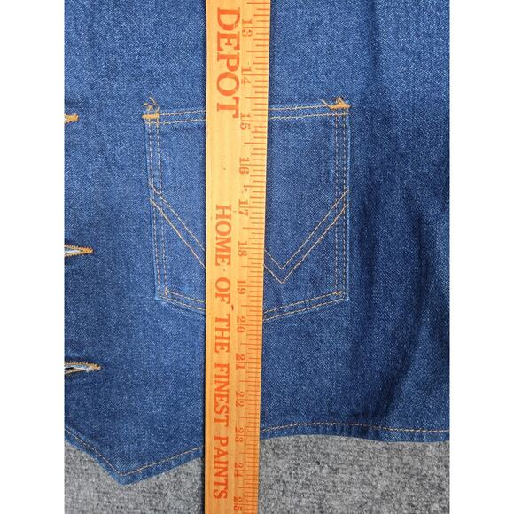 Vintage Wrangler Denim Vest Mens Large Blue Authentic Western Made USA 90s - Picture 6 of 8